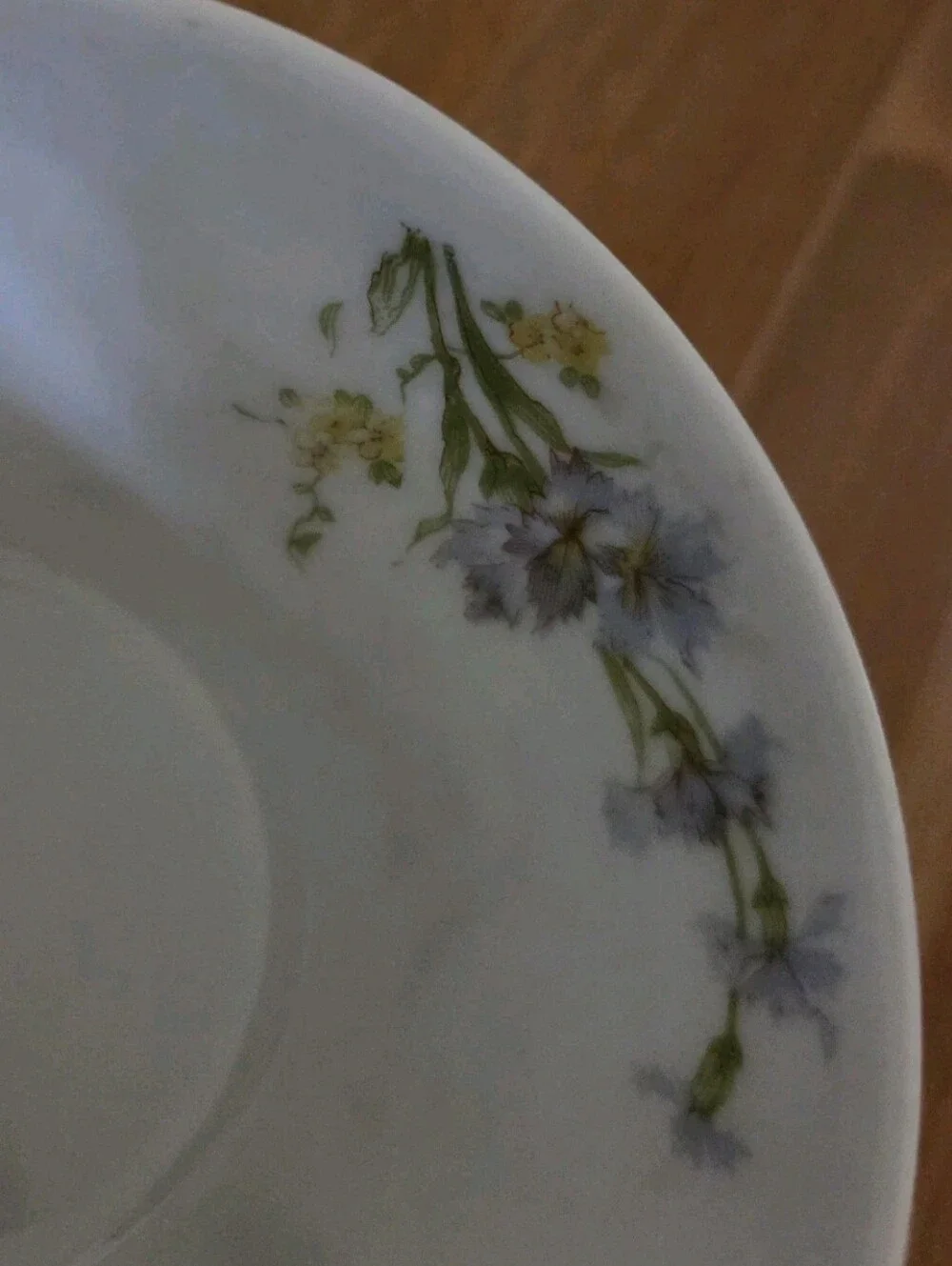 Antique Theodore Haviland Limoges Cup Saucer Blue Cornflower Schleiger 603b